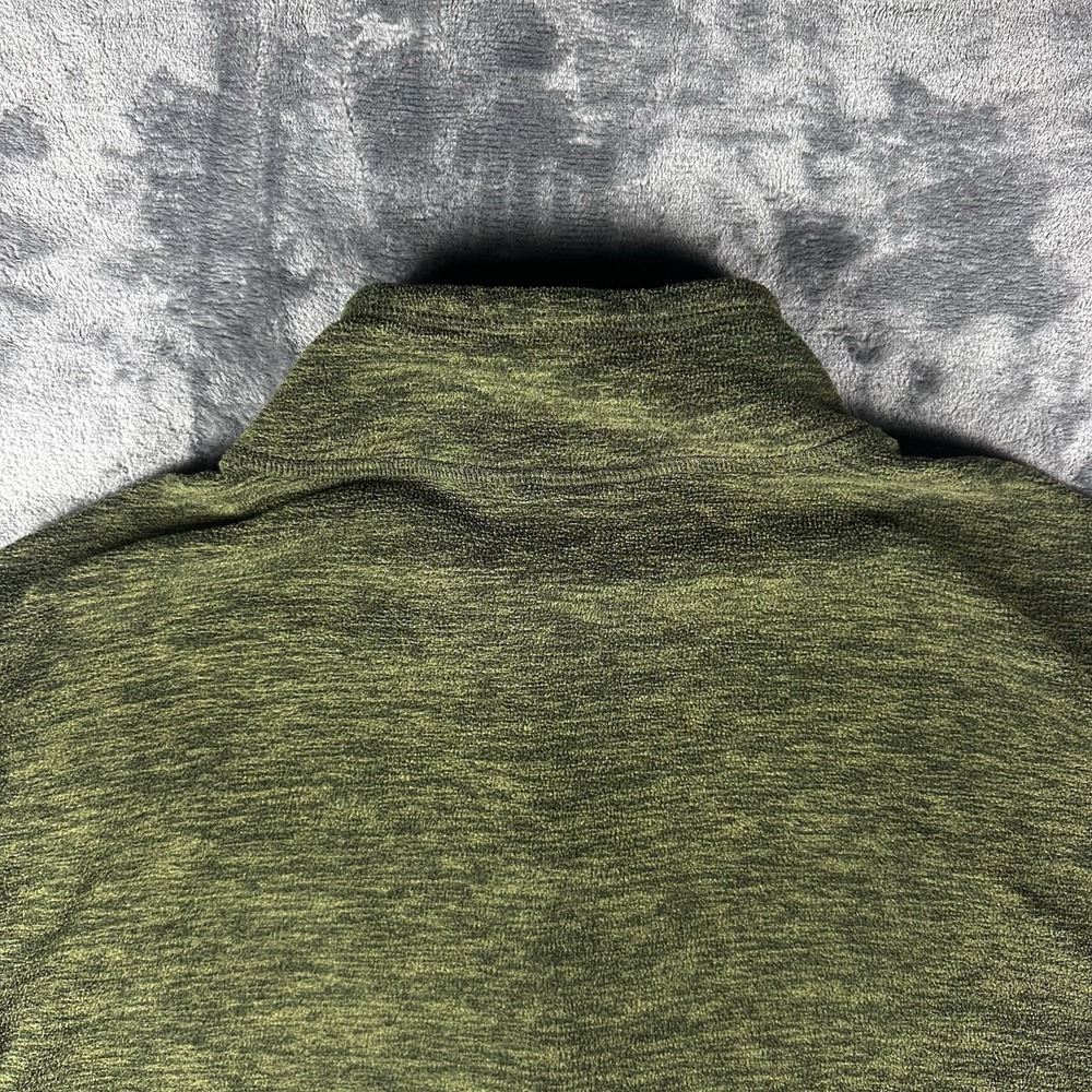 Eddie Bauer Quarter Zip Pullover Men's Large Green Heathered Fleece Jacket - Picture 12 of 16